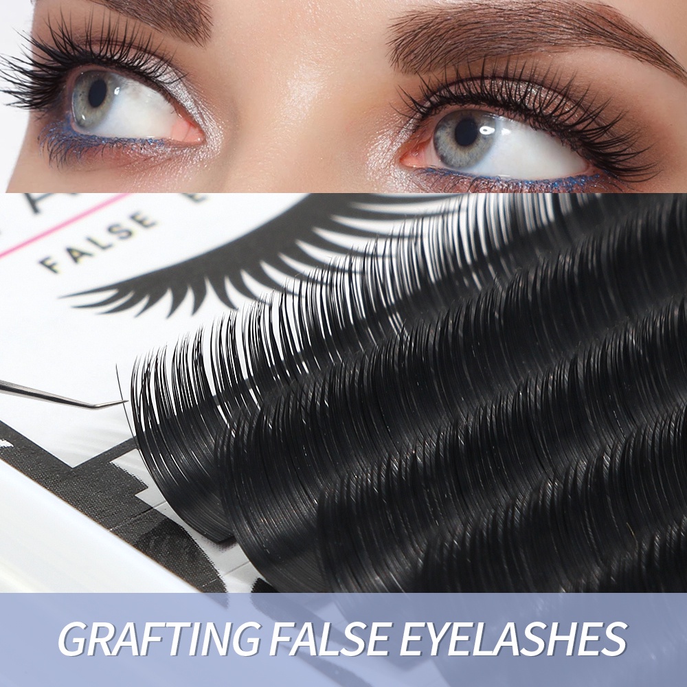 [Hàng mới về] Bộ lông mi giả dài 0.15 10mm bằng sợi tổng hợp tiện lợi