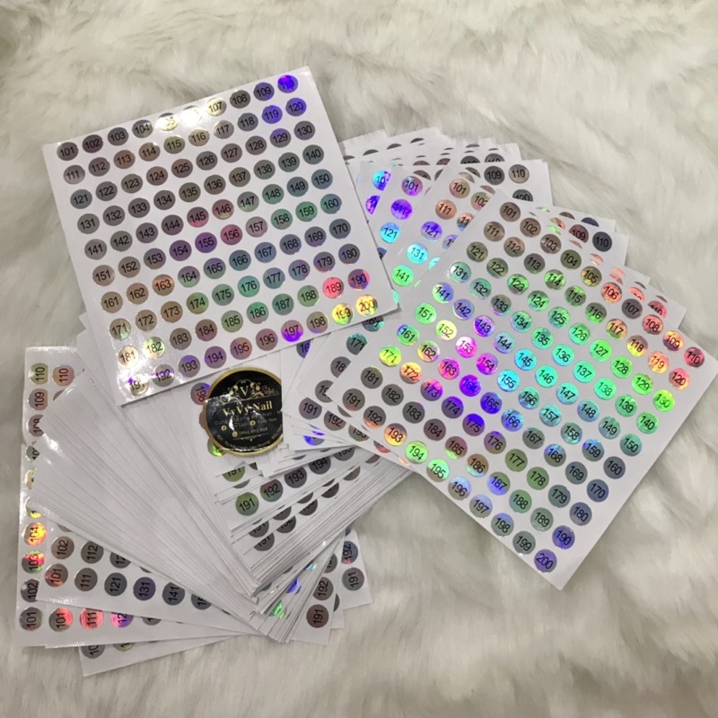 Tem dán số 01-200 làm bảng màu