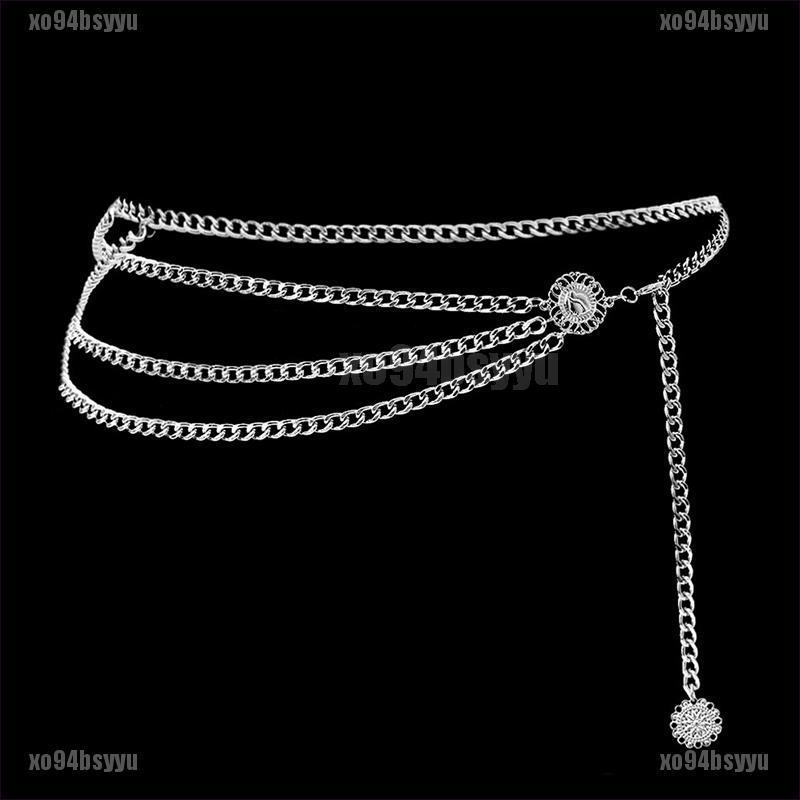 Dây thắt lưng kim loại kiểu chuỗi xích phong cách retro thời trang dành cho nữ