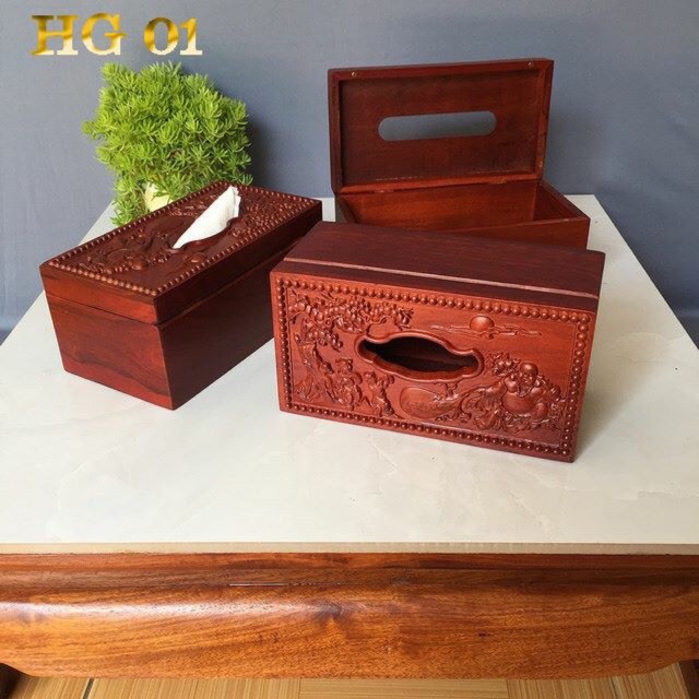 Hộp giấy ăn gỗ hương