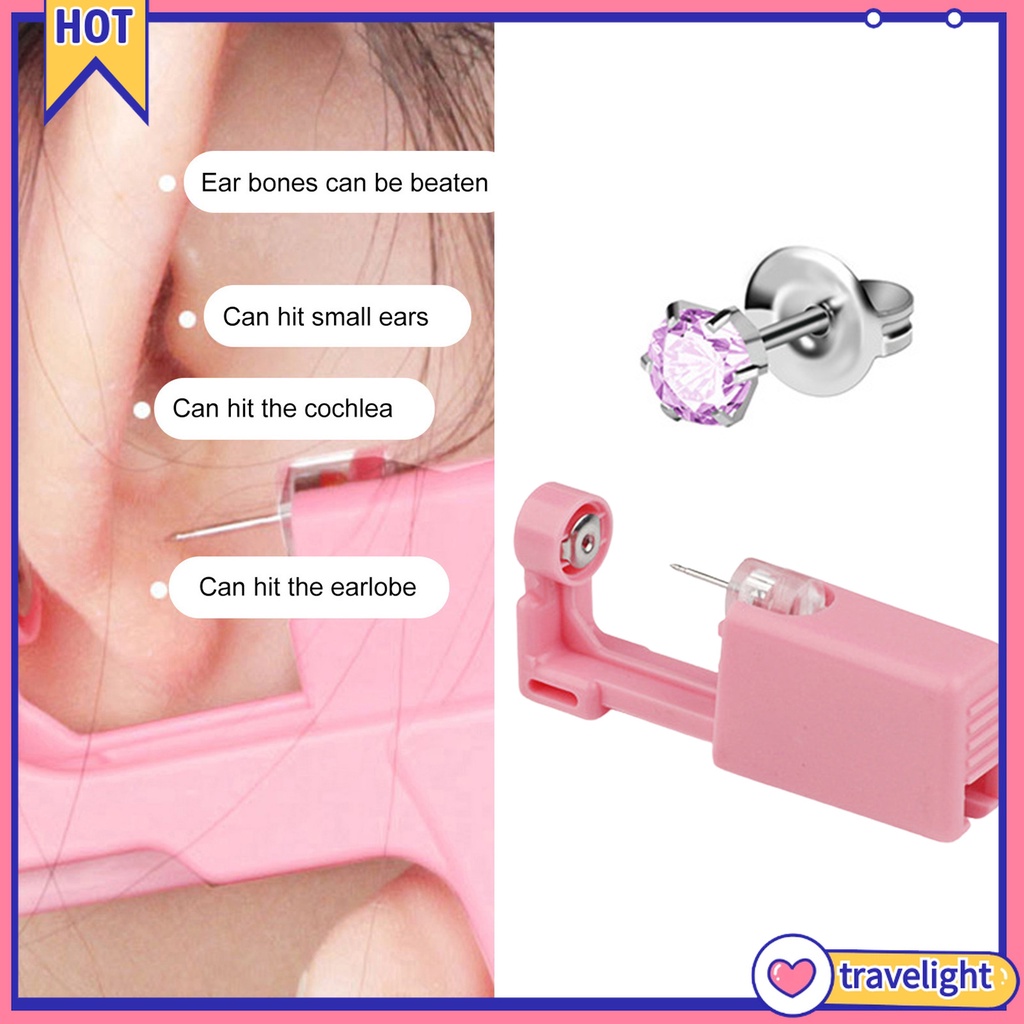 [TR] Dụng Cụ Xỏ Khuyên Tai Bằng Thép Không Gỉ Không Đau Dùng Một Lần Tốt