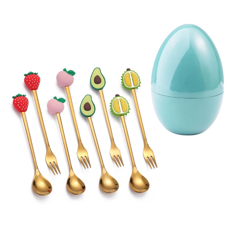 Set 8 Muỗng Nĩa Ăn Tráng Miệng 3 Kiểu Sáng Tạo Cho Bữa Tiệc