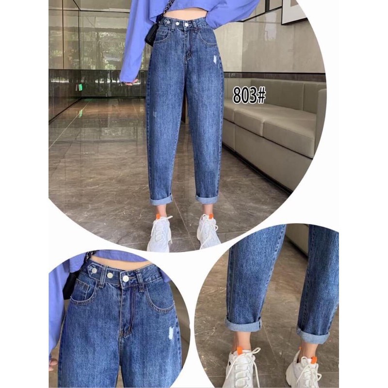 Quần baggy nữ quần bò jeans nữ cạp cao 3 khuy ngang PDShop | BigBuy360 - bigbuy360.vn