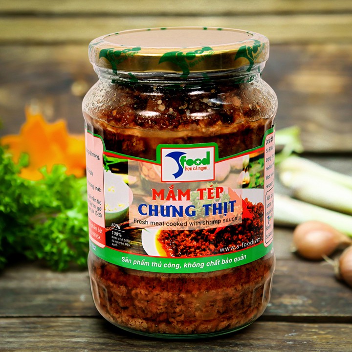 Mắm tép chưng thịt SFOOD, thịt heo sinh học Hoàng Long, mắm tép biển Cát Bà 250g/450g, không mỳ chính không phụ gia