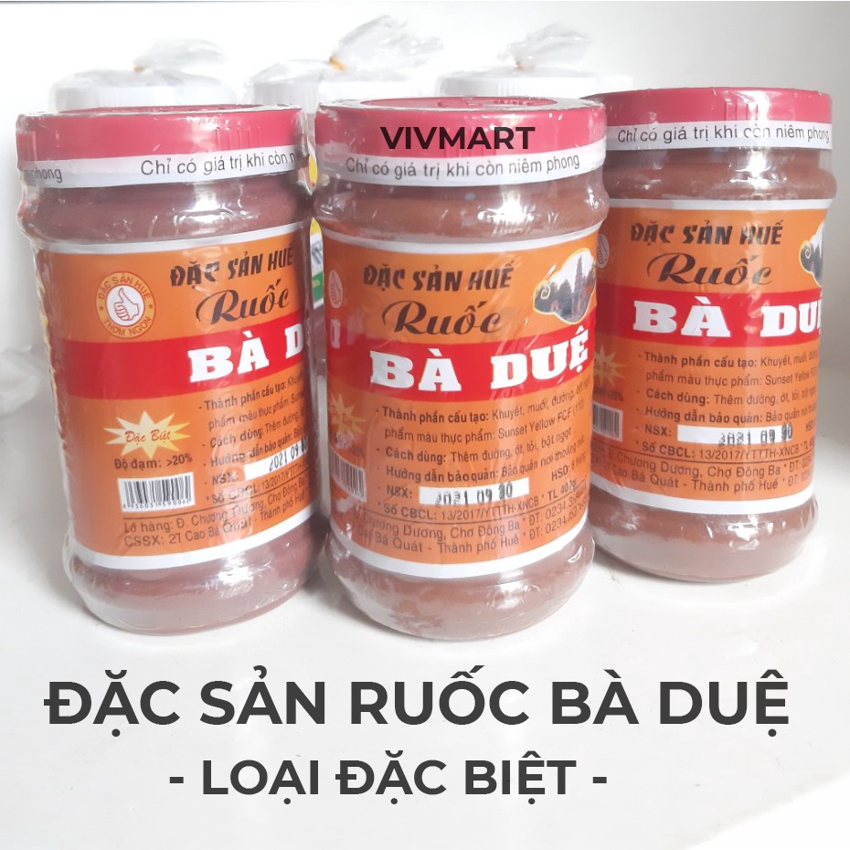 ✅ COMBO 3 ĐẶC SẢN HẢO HẠNG HUẾ - RUỐC BÀ DUỆ 400G, MẮM CÁ CƠM BÀ DUỆ 400G, MẮM TÔM CHUA BÀ DUỆ 400G