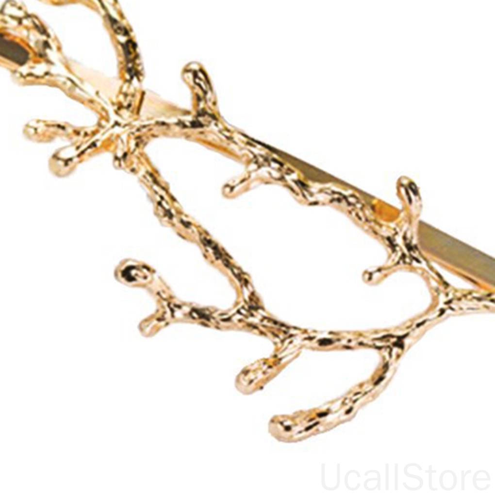 Kẹp Tóc Hình Cành Cây Bằng Hợp Kim Màu Vàng / Bạc Phong Cách Hàn Quốc Cổ Điển Dành Cho Nữ 1