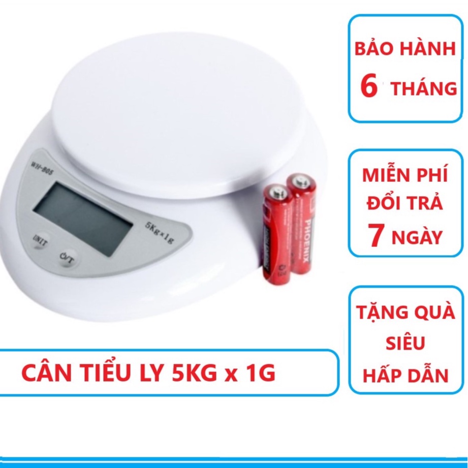 Cân tiểu ly điện tử nhà bếp mini làm bánh 5kg ,[BH 6 tháng]Cân tiểu li cao cấp độ chính xác cao tặng kèm pin (KHOSKHOSI)