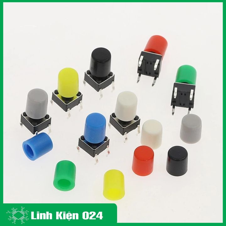 Vỏ nút nhấn A56 6x6mm 4 chân màu ngẫu nhiên