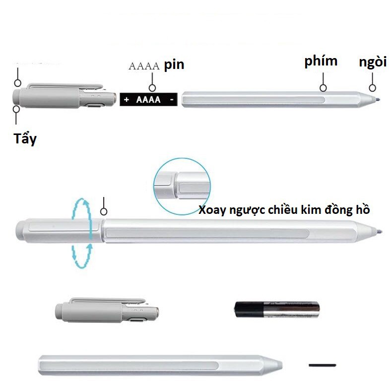 Bút Microsoft Surface Pen có nam châm chính hãng cho Surface Pro 3,4,5,6,7 giá bao rẻ