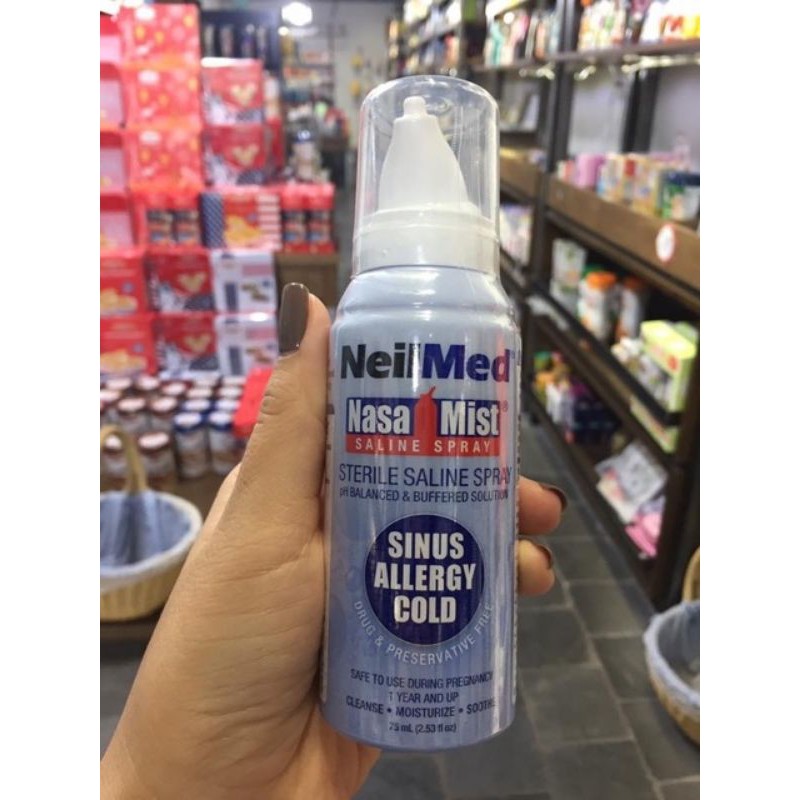 Bộ Nước Rửa Mũi NeilMed Sinus Rinse - 1 xịt & 2 Bình & 250 gói muối-Xuất xứ Mỹ