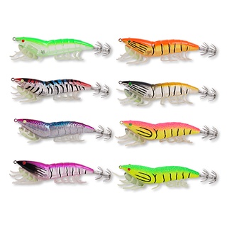 Mồi câu cá giả hình tôm mềm dạ quang 11.7cm20.5g 3.5#mồi câu cá giả hình con mực có móc chuyên dùng