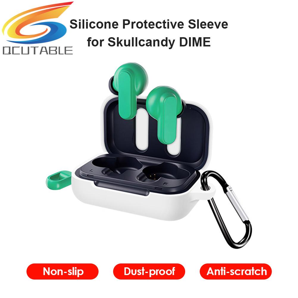 Vỏ bảo vệ hộp sạc tai nghe Skullcandy Dime bằng silicon mềm có móc khóa tiện dụng