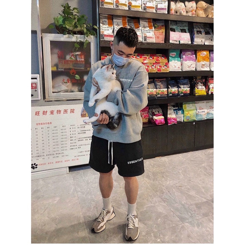 ÁO SWEATER NỈ UNISEX IN ESSENTIAL PHOM NAM NỮ CỰC ĐẸP