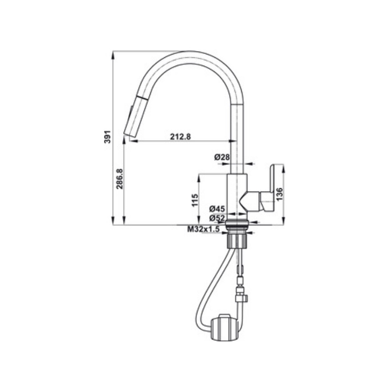 Vòi Rửa Chén Hafele HT21-CH1P287 577.55.230 - Hàng Chính Hãng