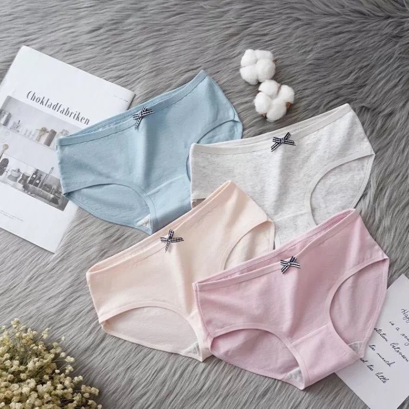 Quần Lót Nữ Sexy Sang Trọng, Quần Chíp nữ Cotton Cạp Nơ Kháng Khuẩn Dễ Thương QL12