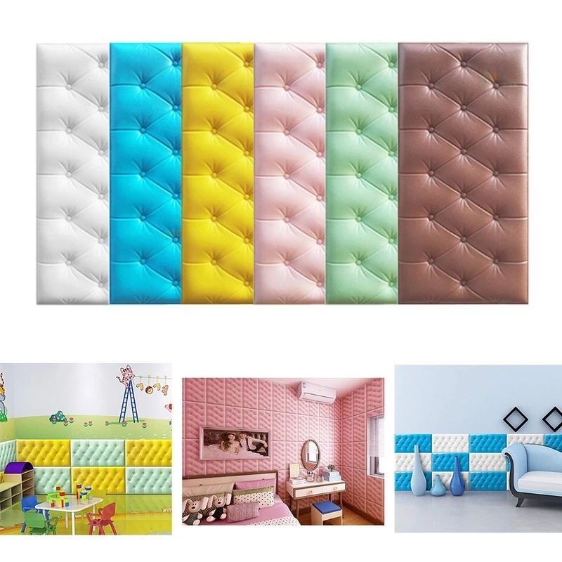 Miếng dán tường xốp 3D tự dính DIY chống va đập chống thấm nước