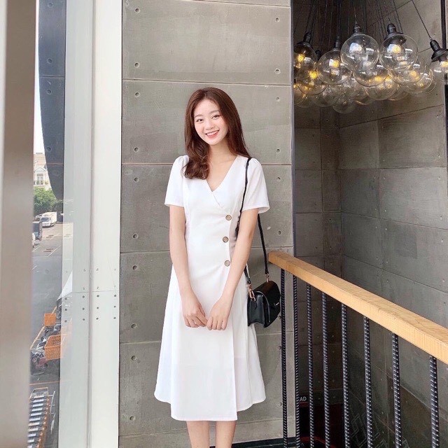 Đầm Công Sở Trẻ Trung Vải Cotton Lạnh, Thiết Kế Cao Cấp - NV46