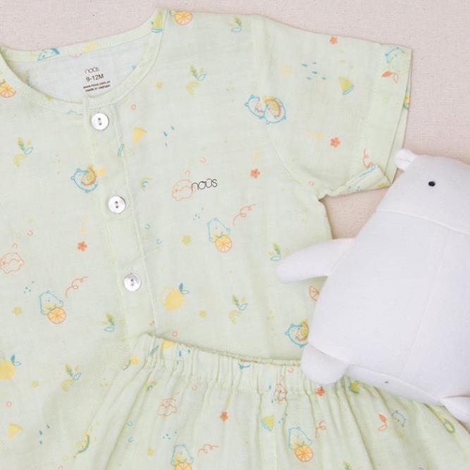Bộ Quần Áo Cộc Bổ Trụ Cao Cấp Nous - Chất Liệu Nu Xô Mềm (Size Từ 12-24M)