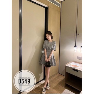 Bigsize Đầm caro nơ lưng D549