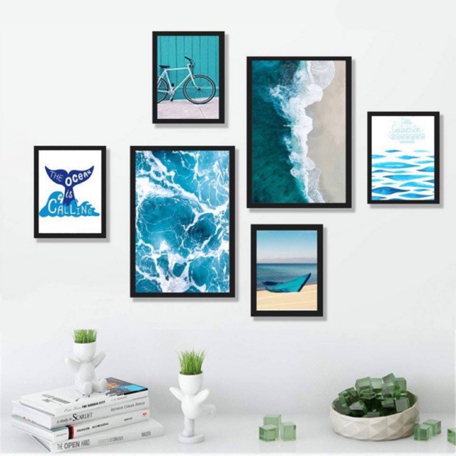 [HỎA TỐC HCM] Set Bộ 6 tranh treo tường hiện đại tặng kèm phụ kiện BINBIN TX004 | BigBuy360 - bigbuy360.vn