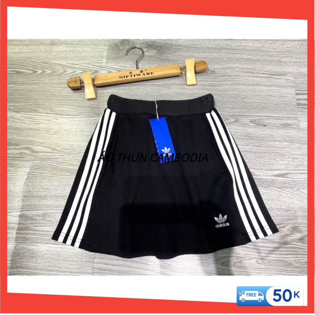 ▦❐CHÂN VÁY Adidas THỂ THAO LOGO THÊU,CÓ QUẦN LÓT TRONG,TUI HÔNG