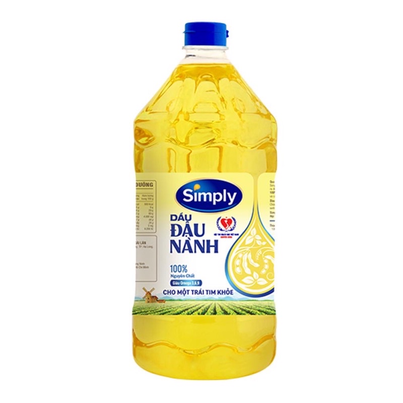 dầu đậu nành simply can 2L