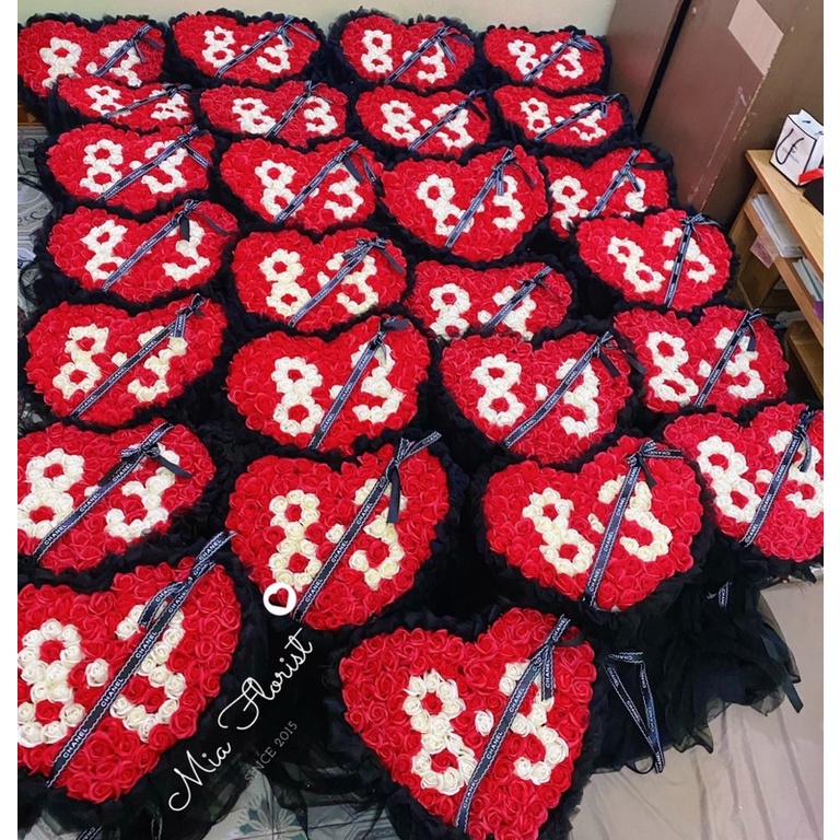 Bó hoa sáp nhũ chữ mẹ 99 bông xinh xắn, quà tặng mẹ ý nghĩa/shop hoa Gà Handmde. hoa sáp tp vinh