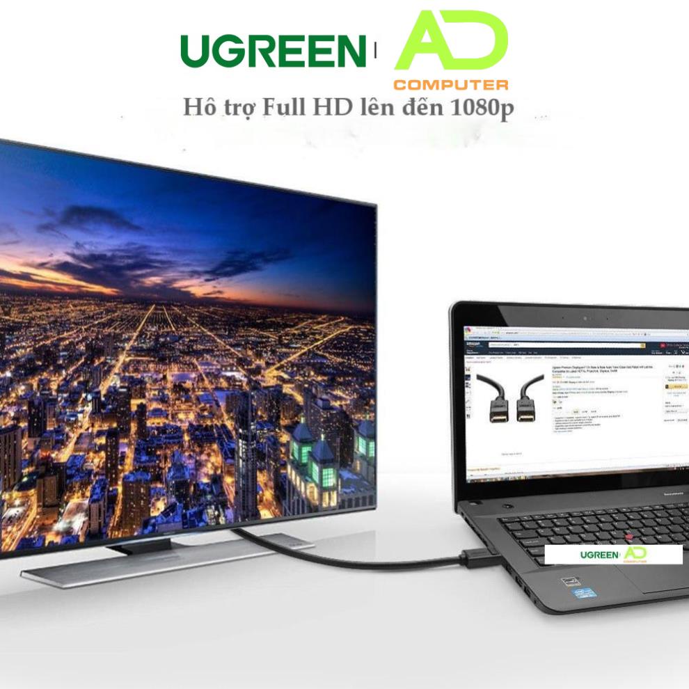 Dây cáp DisplayPort sang HDMI hỗ trợ phân giải 1920x1200 UGREEN DP101 - Hàng phân phối chính hãng - Bảo hành 18 tháng
