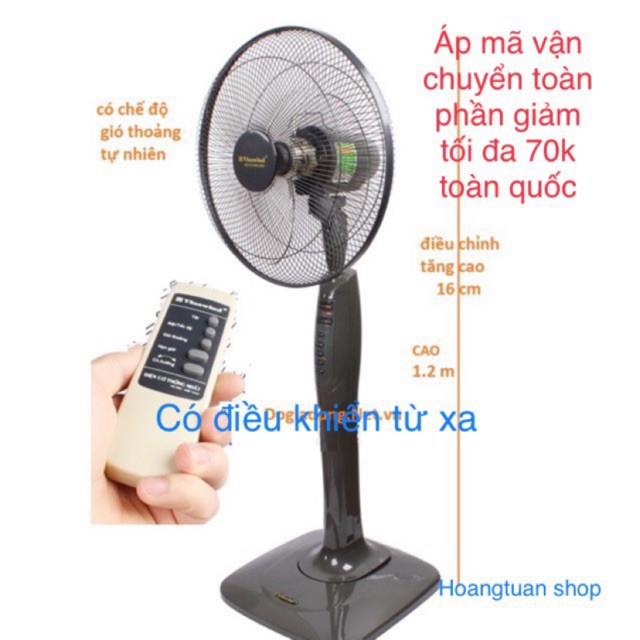 Quạt đứng điện cơ thống nhất Vinawind QD400-XMS, có điều khiển, cánh 400 mm