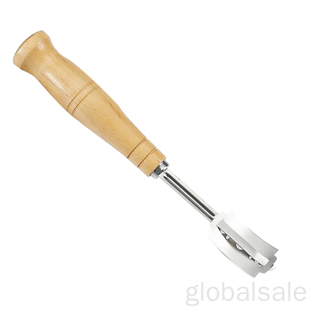 Dụng cụ cắt bánh mì bằng thép không gỉ tay cầm gỗ kèm vỏ bọc PU tiện dụng