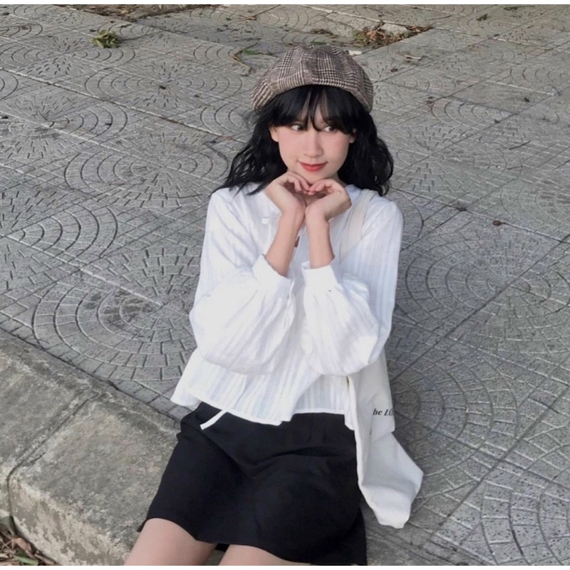 ÁO BABYDOLL-Chất xô sọc