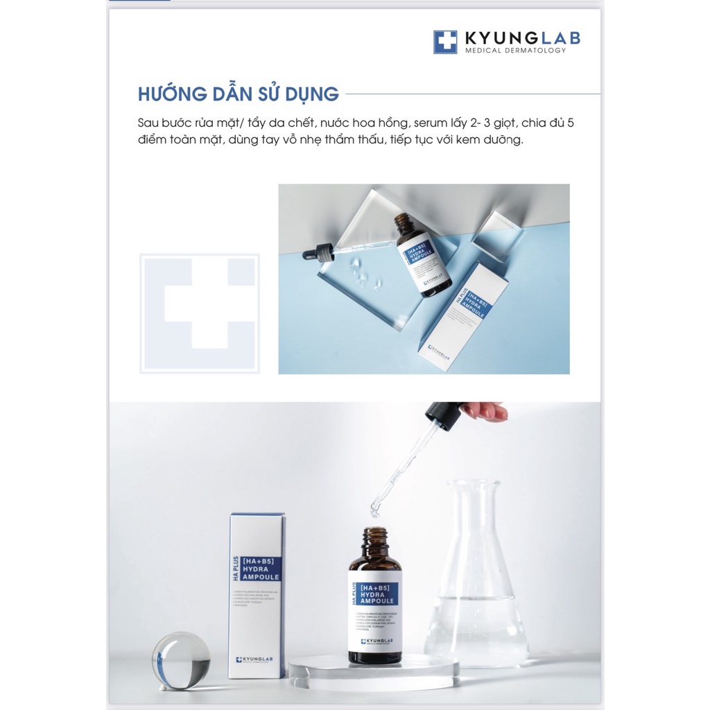 Tinh chất serum Kyung Lab HA Plus  Hydra Ampoule căng bóng da cấp ẩm phục hồi 50ML - PHUONGANHOUSE