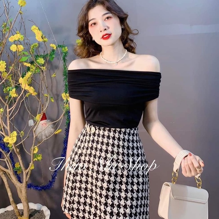 Áo thun Tay Ngắn trễ vai thời trang thanh lịch cho nữ sexy