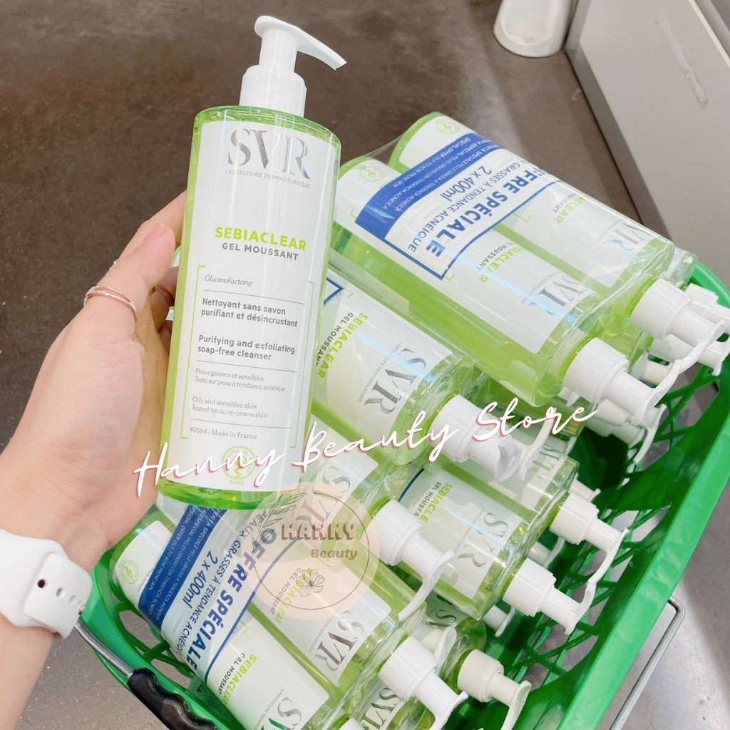 Sữa rửa mặt SVR 400ml Hanny Beauty SVR Sebiaclear Gel dành cho da dầu da nhạy cảm và da mụn | BigBuy360 - bigbuy360.vn