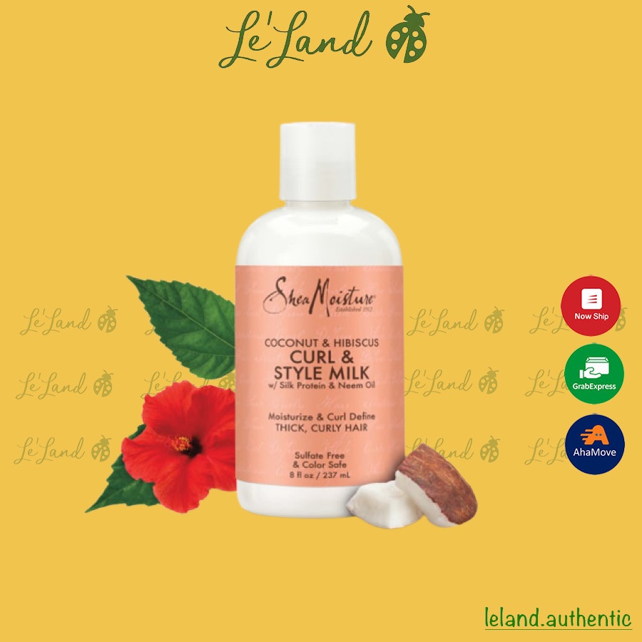 Bill US - Sữa dưỡng giữ nếp tóc uốn Shea Moisture SheaMoisture Coconut &amp; Hibiscus Curl &amp; Style Milk 236ml