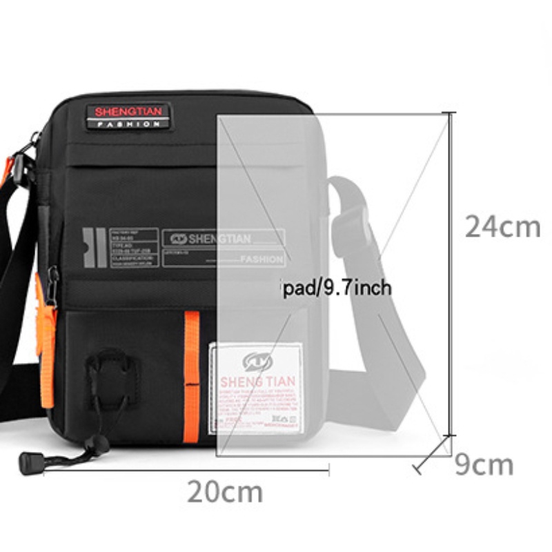 Túi Đeo Chéo Vai Bằng Nylon Chống Nước Sức Chứa Lớn Thời Trang Hàn Quốc Cho Nam