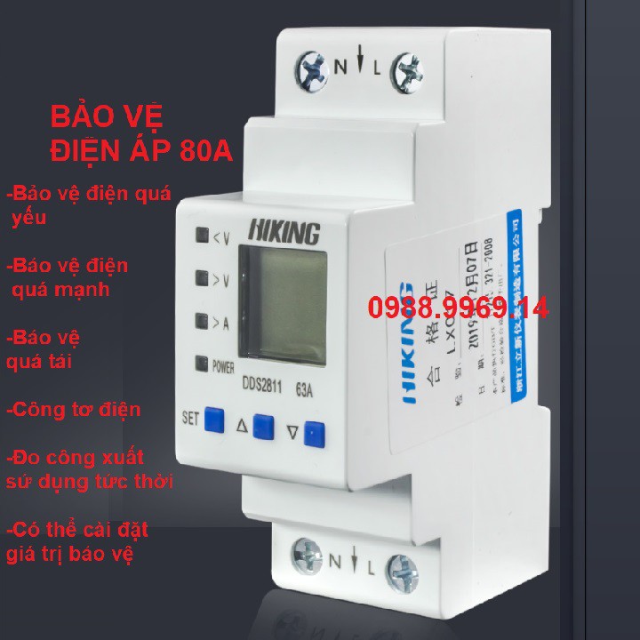 BẢO VỆ MẤT TRUNG TÍNH 80A CÓ MÀN HÌNH VÀ CÔNG TƠ ĐIỆN