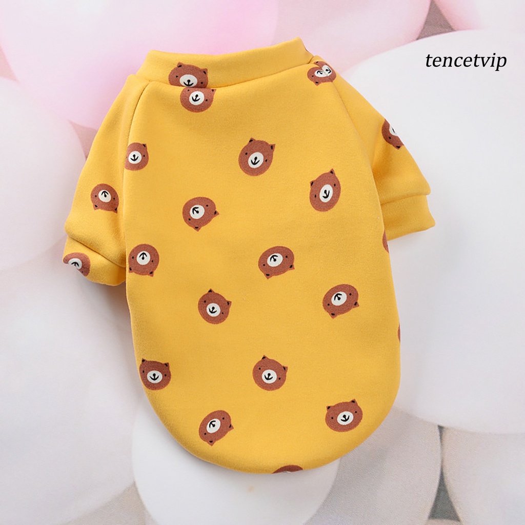 Áo sweater cổ tròn xỏ hai chân in họa tiết hoạt hình dễ thương cho thú cưng