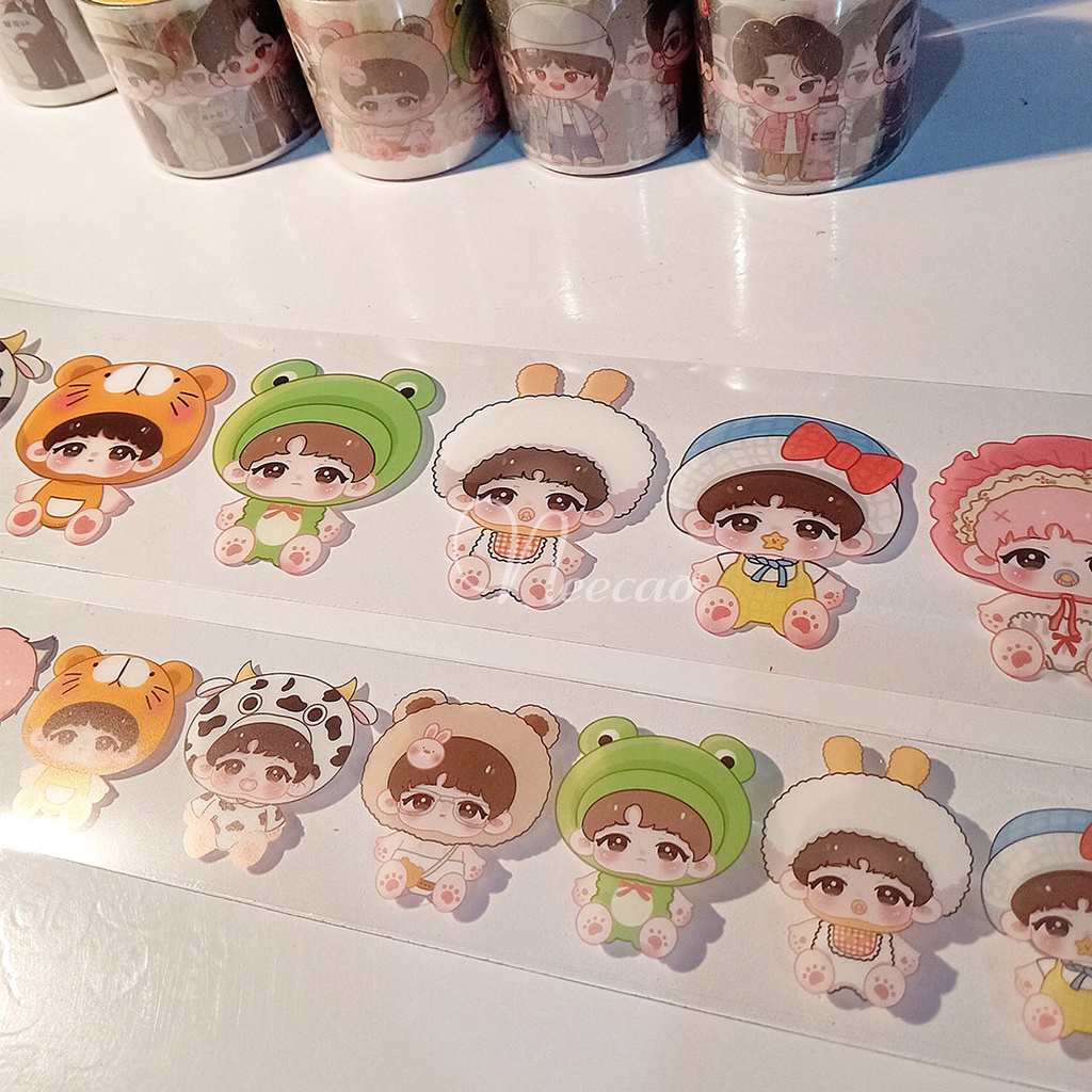 Hình dán chibi trong suốt Bác Quân Nhất Tiêu Tiêu Chiến Vương Nhất Bác Tỏa Nhi BJYX PET chu kỳ 37cm Neecao