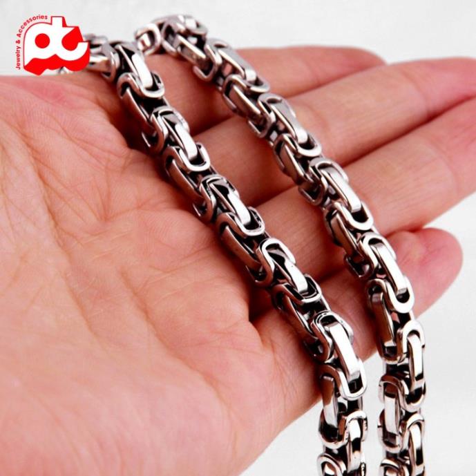 Dây chuyền nam cao cấp thời trang đẹp titan thép không gỉ PT JEWELRY kích cỡ 8mm màu trắng PTDCNA182