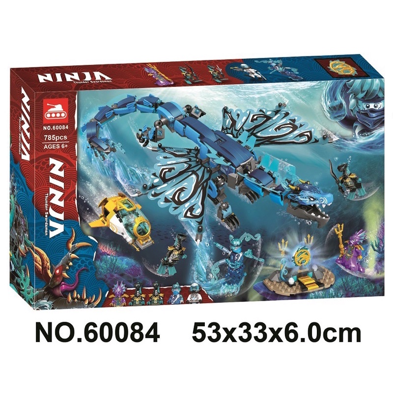 Mô hình lắp ráp Ninjago Lari Tank 60084 71754 Water Dragon - Đồ chơi trẻ em Rồng nước Rồng thần đại dương