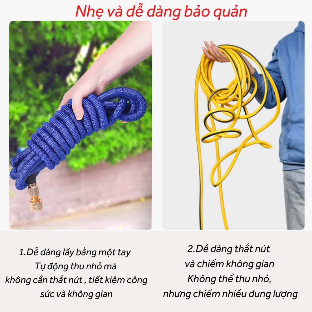 Vòi phun nước rửa xe tưới cây,tăng áp thông minh giãn cách nở khi sử dụng TIME HOME