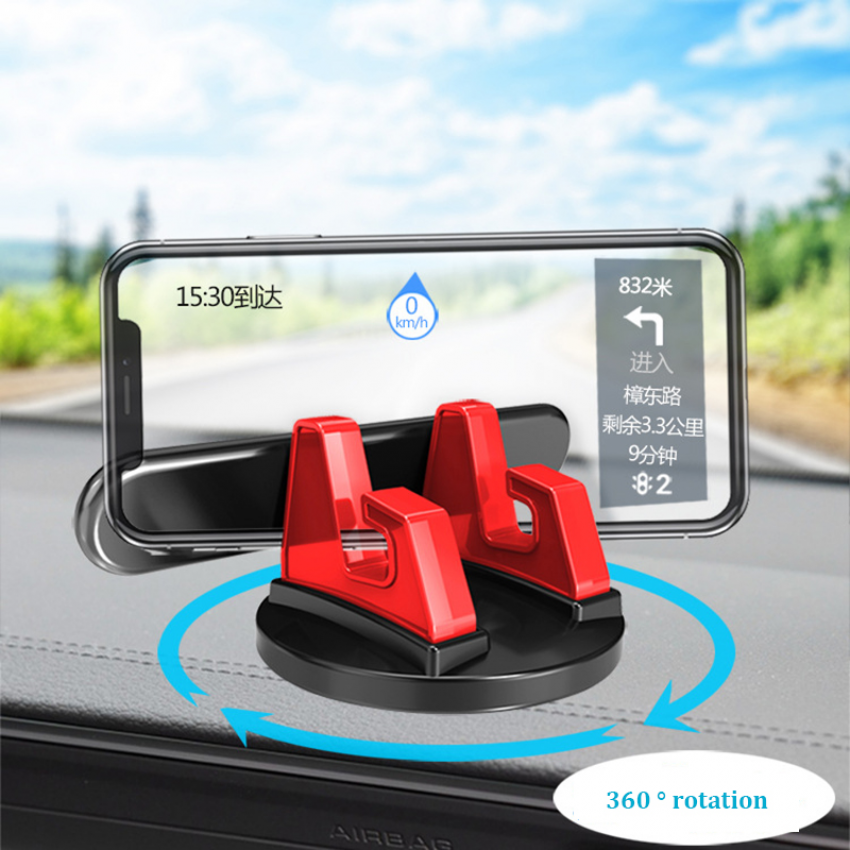 Giá Đỡ Điện Thoại / Gps Xoay 360 Độ Gắn Bảng Điều Khiển Xe Hơi Tiện Dụng Thẻ