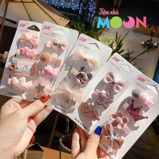 Set kẹp tóc bé gái phong cách hàn quốc