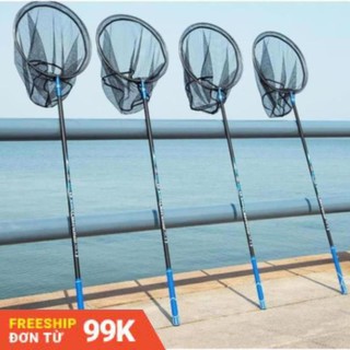 Vợt Cá Carbon Vành Tròn Có thể thu gọn chuyên dụng câu đài vợt cá câu đài