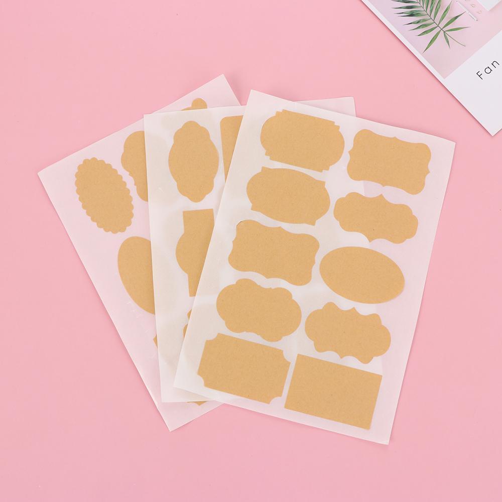 Set 45 Nhãn Dán Giấy Kraft Tự Dính Trang Trí Quà Sáng Tạo DIY