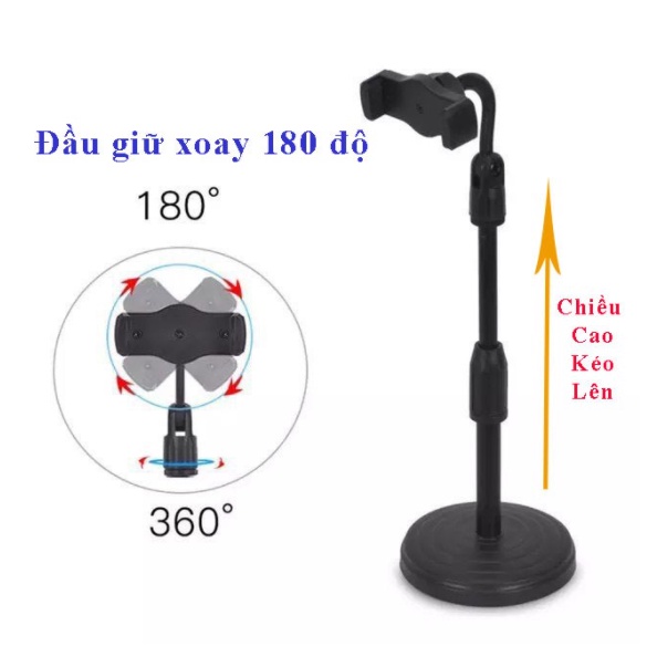 Giá Đỡ Điện Thoại Livestream Xem Video Ổn Định Xoay 360 Độ Dùng Để Quay Phim Ghi Hình Đa Dụng