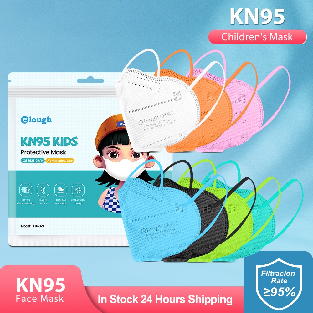 Set 10 khẩu trang Kn95 5 lớp bảo vệ sử dụng một lần dành cho trẻ em Ffp2