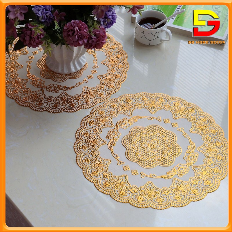 Tấm Lót Bình Hoa Bình Trà Lót Ly Chén Bàn Ăn Bằng Nhựa Có Ren Dập Nổi Nhiều Kích Thước DG-79