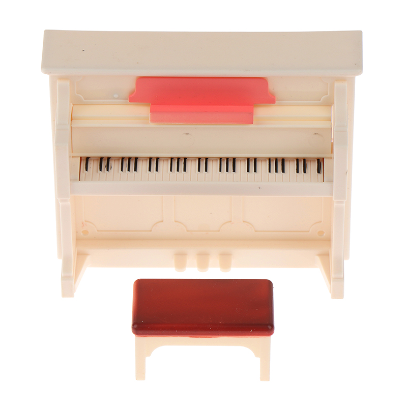 1 Bộ Đàn Piano Mini Màu Trắng Kèm Ghế Ngồi Cho Nhà Búp Bê Mới